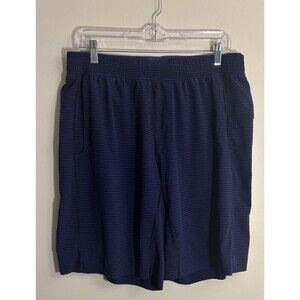 LULULEMON Mens Purple Stripe Athletic Shorts Linerless 10" Inseam Drawstring Med